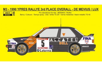 Decal – BMW M3 - 1990 3rd place Rallye Ypres - De Mevius / Lux 1/24